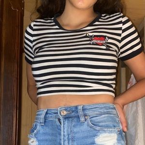 Cute crop top with heart
